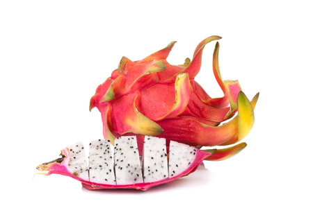Dragon fruit isolated on white backgroundの写真素材