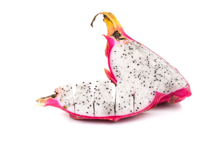 Dragon fruit isolated on white backgroundの写真素材