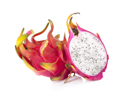 Dragon fruit isolated on white backgroundの写真素材