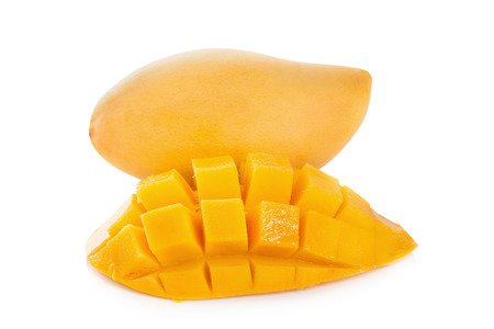 Yellow mango isolated on white background