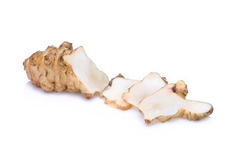 Jerusalem artichoke on a white backgroundの写真素材