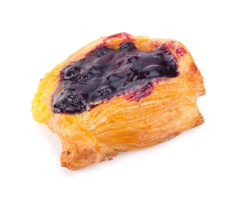 Blueberry Pie on white background.の写真素材