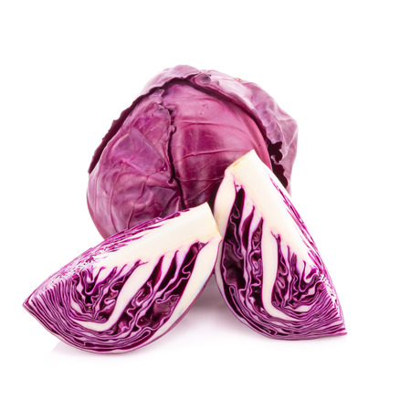 red cabbage isolated on white.の写真素材