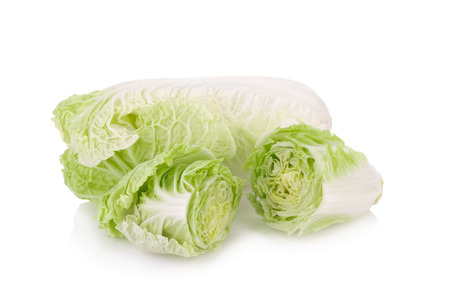 fresh chinese cabbage on a white background.の写真素材