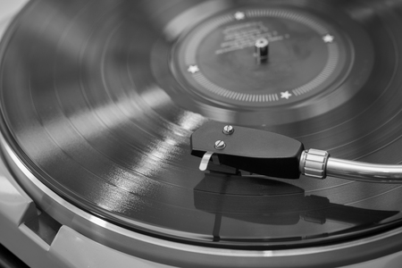 Gramophone player close up.