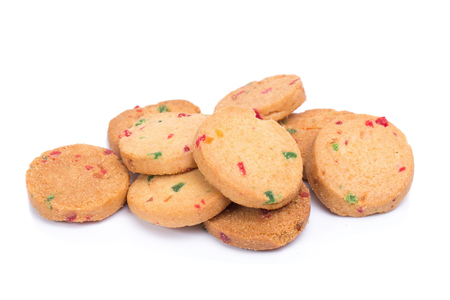 butter cookies isolated on white background.の写真素材