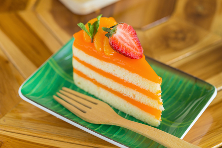 Orange cake with orange topping.の写真素材