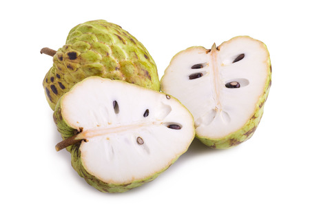 custard apple on white backgroundの写真素材