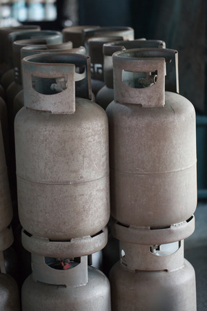 a lot of Danger gas bottleの写真素材