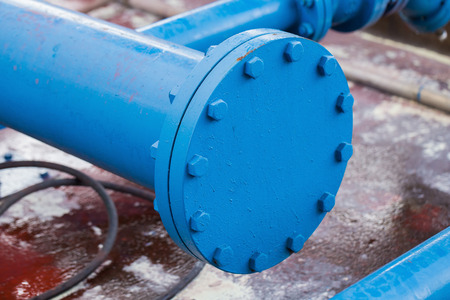 Valves at gas plant, Pressure safety valve selective focusの写真素材