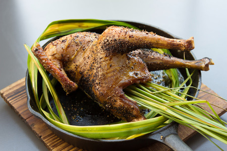 Grilled whole chicken with cumin seeds (fried)の写真素材
