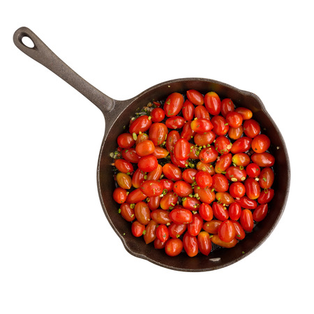 Stir fried sweet tomato cherry on panの写真素材