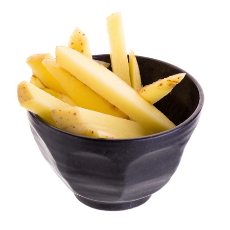 Chopped potato isolated on a white background.の写真素材