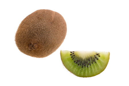 Kiwi fruit and kiwi sliced isolated on a white background.の写真素材