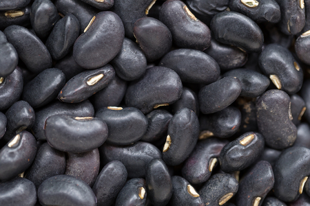 Top view of Black bean background, Prepared black bean for cooking.の写真素材