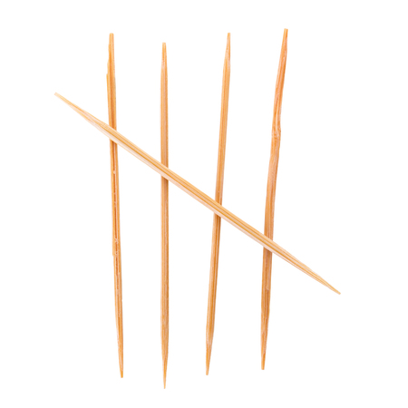 Toothpicks isolated on white. and Old roman antique alphabet number Top view.の写真素材