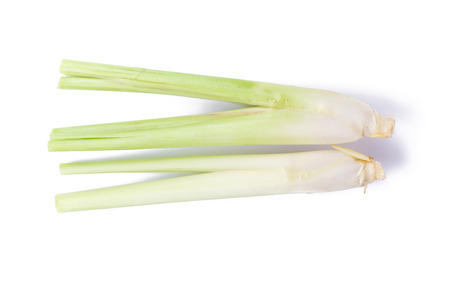 Fresh Lemongrass isolated on white background. Top View.の写真素材