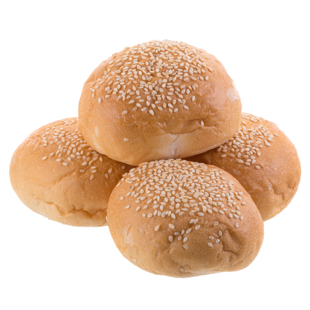 freshly baked bread isolated on white background.の写真素材