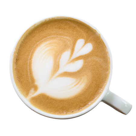 Cup of coffee with beautiful Latte art. Selective focus.の写真素材