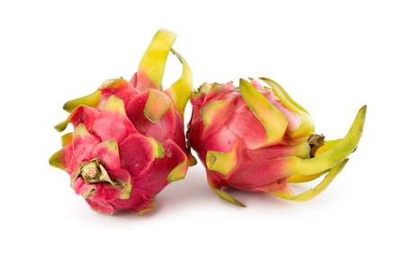 Vivid and Vibrant Dragon Fruit isolated on white background.の写真素材