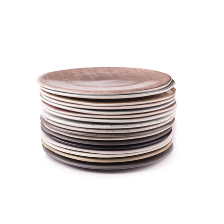 Empty blank dish isolated on a white backgroundの写真素材