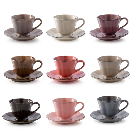 Color set of Ceramic coffee mug on a white background.の写真素材