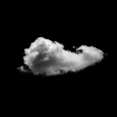 White cloud isolated on a black background realistic cloud.の写真素材