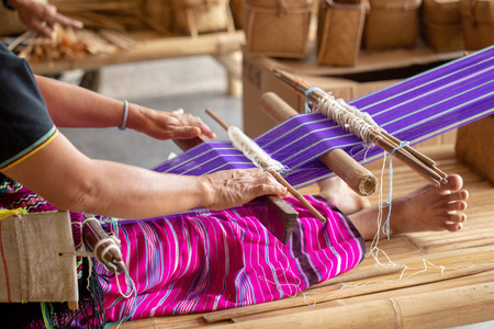 Household weaving use for weaving traditional Count unit in Thailand.の写真素材