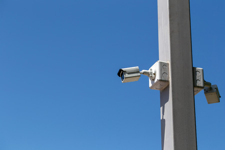 closed camera Multi-angle CCTV system outdoor on the sky.の写真素材