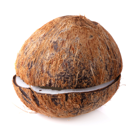Half of coconuts isolated on a white background.の写真素材