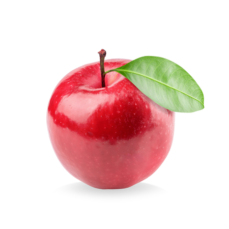 Red apple whole pieces isolated on white background.の写真素材
