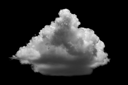 White cloud isolated on a black background realistic cloud.の写真素材