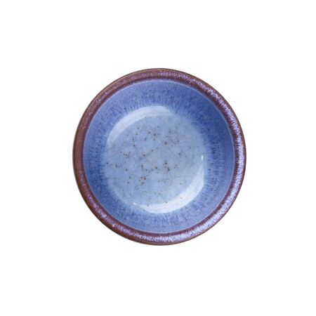 Ceramic black cup isolated on a white background. Top view.の写真素材