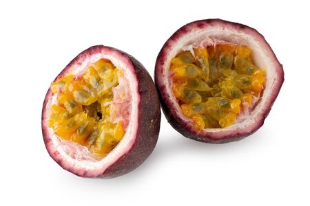 Fresh passion fruit isolated on a white background.