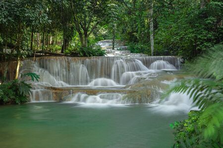 Mae Kae waterfall is the waterfall that locate in national park area of Ngao, Lampang province, Thailand.の写真素材