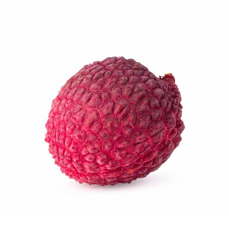 Fresh lychee or litchi is tropical fruit isolated over white background.の写真素材