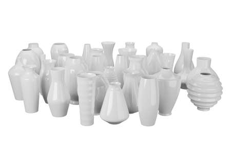 White ceramic vase isolated on white background, 3d renderingの写真素材