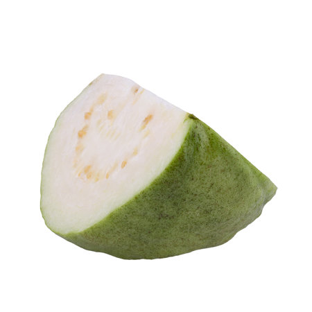 Guava fruit isolated on a white backgroundの写真素材