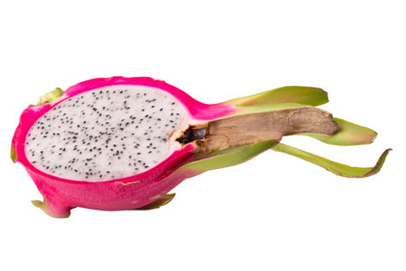 Dragonfruit or Pitaya isolated on a white backgroundの写真素材