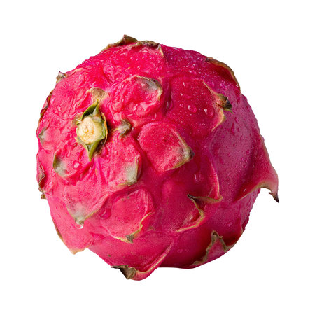 Red Dragonfruit or Pitaya isolated on a white backgroundの写真素材