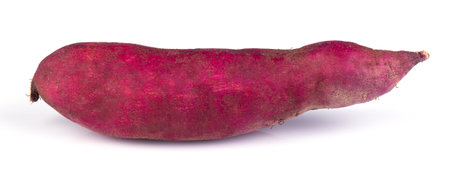 Red sweet potato close up isolated on white background.の写真素材