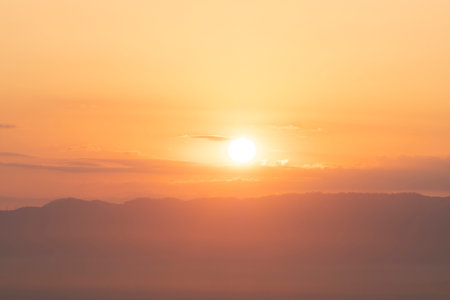 Beautiful morning scenery of River and mountain in a dramatic sky, the magic of sunset and sunrise,...