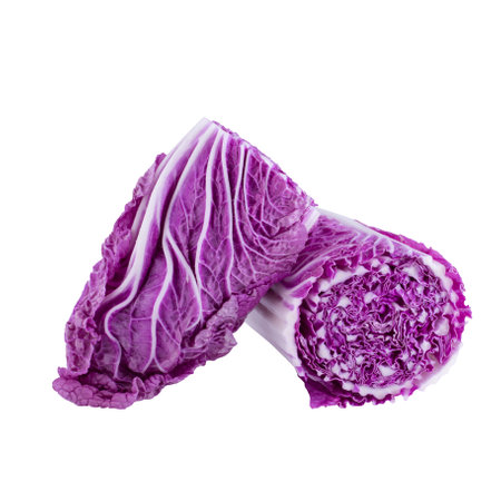 Purple chinese cabbage isolated a white backgroundの写真素材