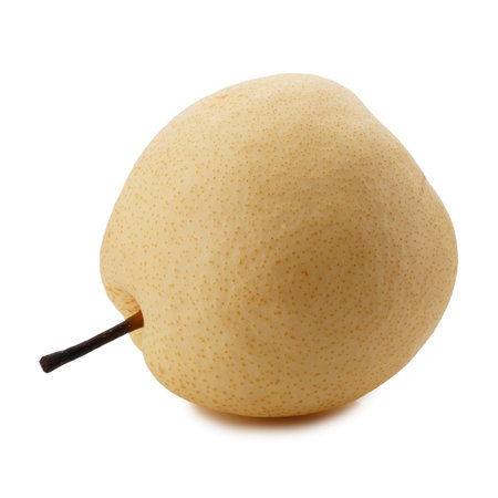 Crisp and Juicy Chinese Pear with Pale Yellow Skin isolated on a white backgroundの写真素材
