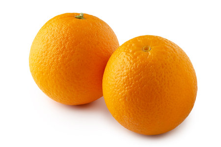 Oranges fruit isolated on a white backgroundの写真素材
