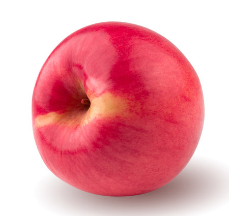 Fresh and Juicy Red Apple with Vibrant Skin isolated on a white backgroundの写真素材