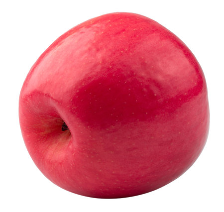Fresh and Juicy Red Apple with Vibrant Skin isolated on a white backgroundの写真素材