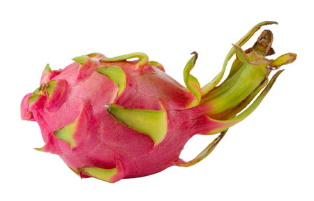 Fresh red dragon fruit whole isolated on a white backgroundの写真素材