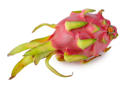 Fresh red dragon fruit whole isolated on a white backgroundの写真素材