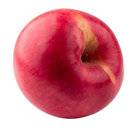 Fresh and Juicy Red Apple with Vibrant Skin isolated on a white backgroundの写真素材